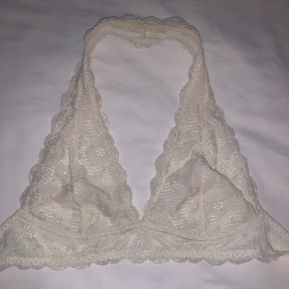 Cream Free People Halter Bralette Size Small